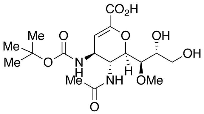 (4S,5R,6R)-5-Acetamido-4-tert-butyloxycarbonylamino-6-((1R,2R)-2,3-dihydroxy-1-methoxypropyl)-5,6-dihydro-4H-pyran-2-carboxylic Acid
