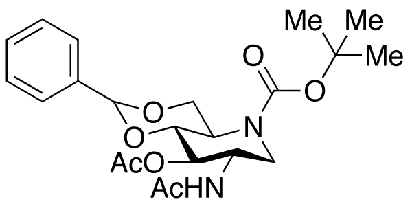 2-Acetamido-3-O-acetyl-4,6-O-benzylidene-N-(tert-butoxycarbonyl)-1,2,5-trideoxy-1,5-imino-D-glucitol