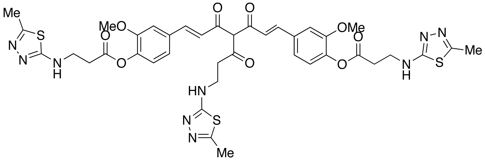 O,O,C4-Tris[3-N[-(5-methyl-1,3,4-thiadiazol-2-yl)-propionyl]curcumin