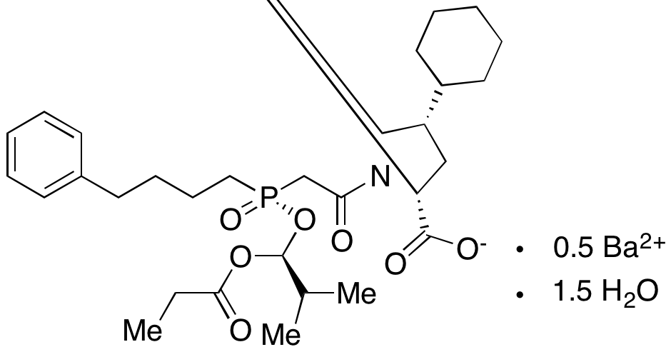 ((4S)-4-Cyclohexyl-1-[(R)-[(S)-1-hydroxy-2-methylpropoxy](4-phenylbutyl)phosphinyl]acetyl-D-proline Propionate (Ester) Hemibarium Salt Sesquihydrate)