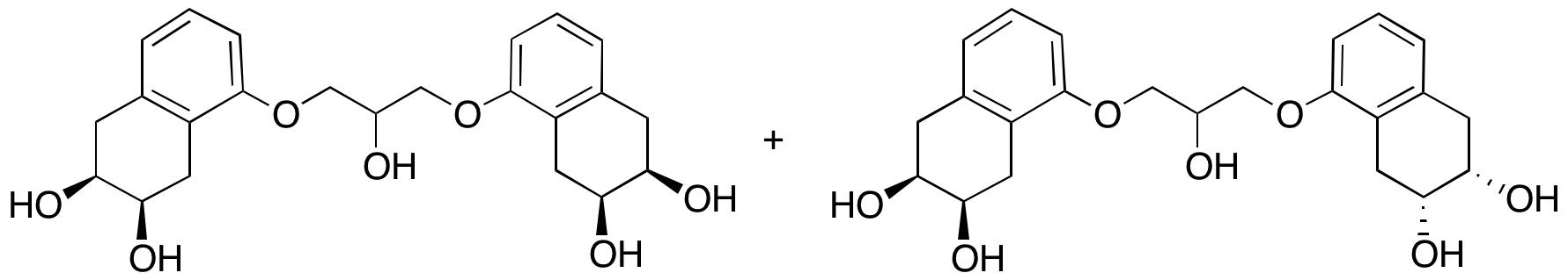 (2S,3R)-rel-5-(3-(((6R,7S)-rel-6,7-Dihydroxy-5,6,7,8-tetrahydronaphthalen-1-yl)oxy)-2-hydroxypropoxy)-1,2,3,4-tetrahydronaphthalene-2,3-diol + (2S,2’S,3R,3’R)-5,5’-((2-Hydroxypropane