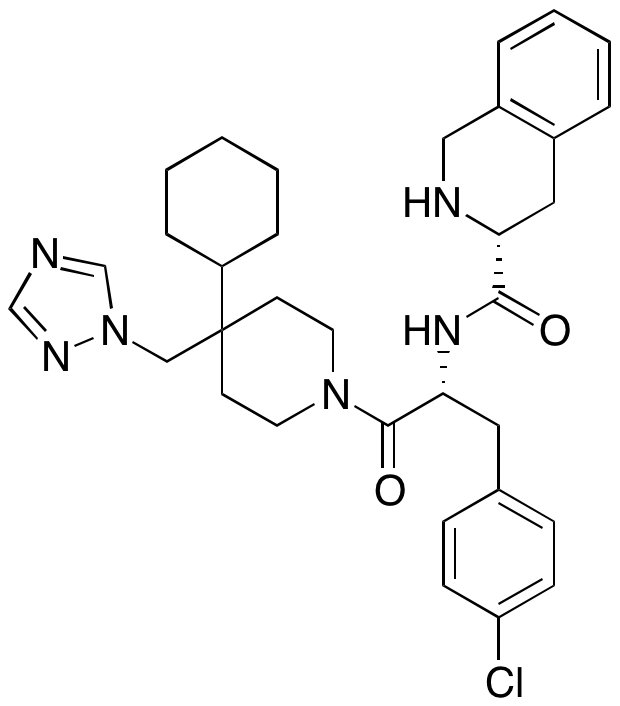 (3R)-N-[(1R)-1-[(4-Chlorophenyl)methyl]-2-[4-cyclohexyl-4-(1H-1,2,4-triazol-1-ylmethyl)-1-piperidinyl]-2-oxoethyl]-1,2,3,4-tetrahydro-3-isoquinolinecarboxamide