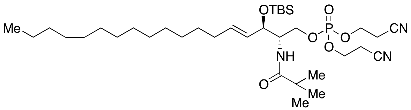 (4E,14Z)-3-((tert-Butyldimethylsilyl)oxy)-2-pivalamido-Sphingadienine-C18-1-phosphate Bis(2-cyanoethyl) Ether