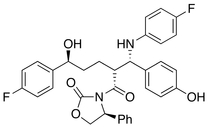 (4S)-3-[(2R,5S)-5-(4-Fluorophenyl)-2-[(S)-[(4-fluorophenyl)amino](4-hydroxyphenyl)methyl]-5-hydroxy-1-oxopentyl]-4-phenyl-2-oxazolidinone
