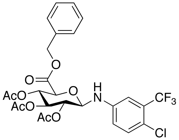1-[4-Chloro-3-(trifluoromethyl)phenyl]amino-1-deoxy-2,3,4-triacetate-β-D-glucopyranuronic Acid Benzyl Ester