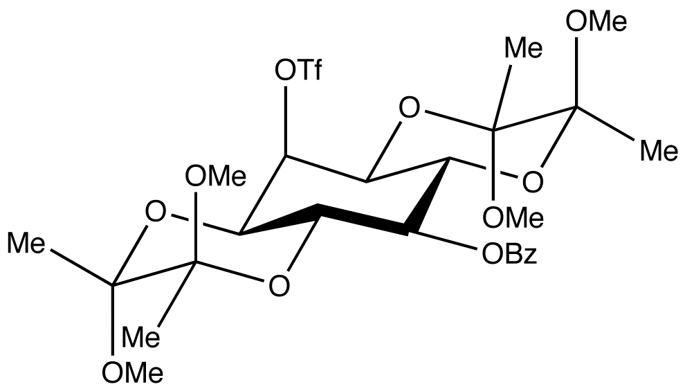1,6:3,4-Bis-[O-(2,3-dimethoxybutane-2,3-diyl)]-2-O-trifluoromethanesulphonyl-5-O-benzolyl-myo-inositol