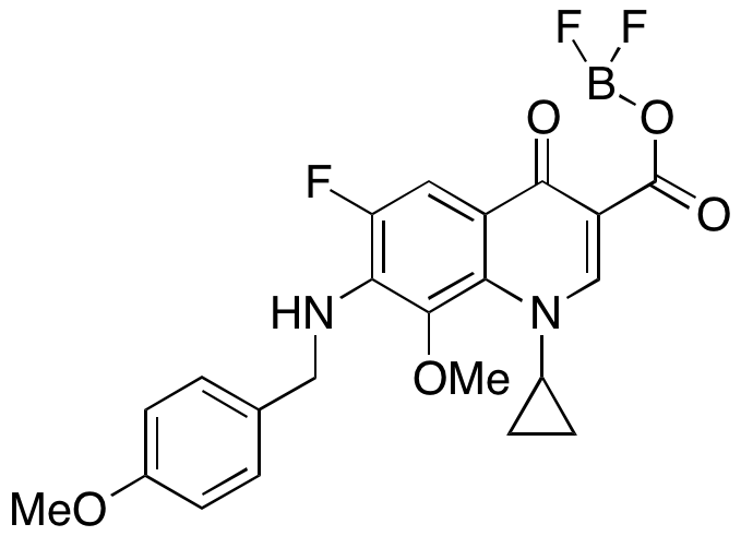 1-Cyclopropyl-3-(((difluoroboryl)oxy)carbonyl)-6-fluoro-8-methoxy-7-((4-methoxybenzyl)amino)quinolin-4(1H)-one