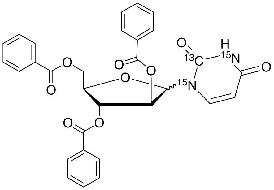 1-D-Arabinofuranosyluracil-13C,15N2 2’,3’,5’-Tribenzoate (α,β Mixture)