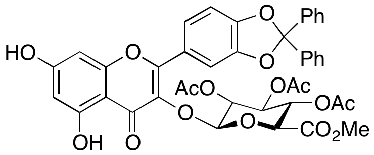 2-(2,2-Diphenyl-1,3-benzodioxol-5-yl)-3,5,7-trihydroxy-4H-1-benzopyran-4-one 2,3,4-Tri-O-acetyl-β-D-glucuronide Methyl Ester