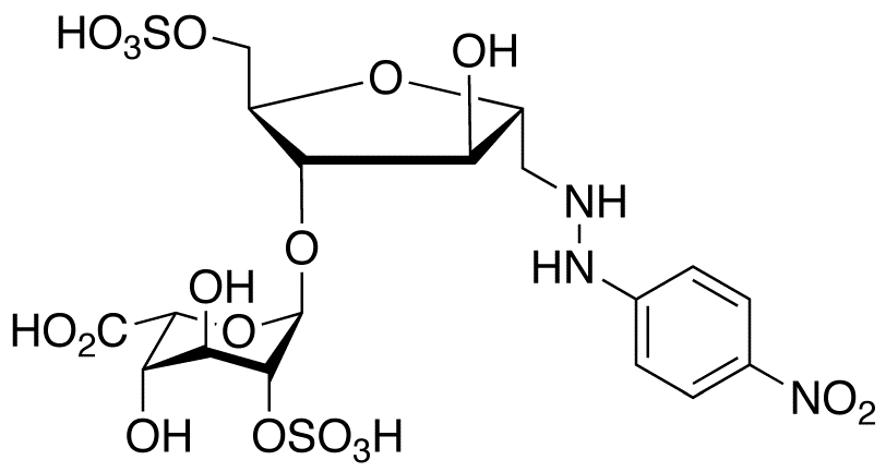 2,5-Anhydro-4-O-(2-O-sulfo-α-L-idopyranuronosyl)-D-mannose 1-[(4-Nitrophenyl)hydrazinyl)methyl)] 6-(Hydrogen Sulfate)