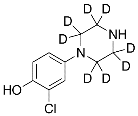 2-Chloro-4-piperazin-1-ylphenol-d8