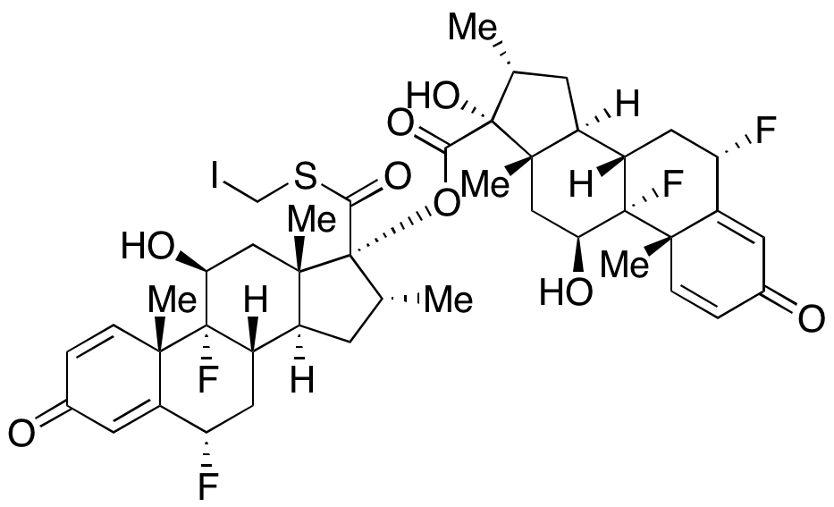 22-Desfluoro-22-iodofluticasone Dimer Impurity