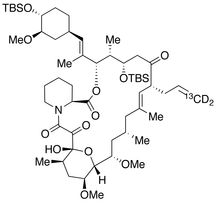 24,32-Bis-O-(tert-butyldimethylsilyl)-FK-506-13C, D2 (Major)