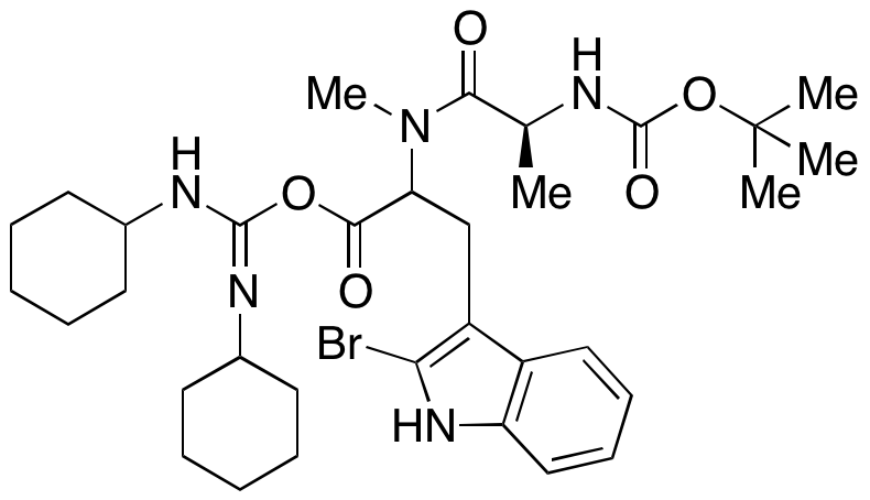 3-(2-Bromo-1H-indol-3-yl)-2-((S)-2-((tert-butoxycarbonyl)amino)-N-methylpropanamido)propanoic N,N’-dicyclohexylcarbamimidic Anhydride