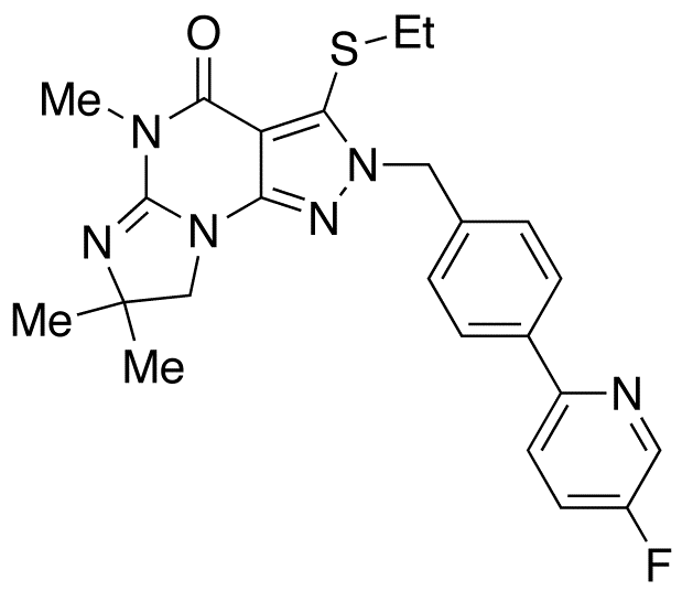 3-(Ethylthio)-2-[[4-(5-fluoro-2-pyridinyl)phenyl]methyl]-7,8-dihydro-5,7,7-trimethyl-2H-imidazo[1,2-a]pyrazolo[4,3-e]pyrimidin-4(5H)-one