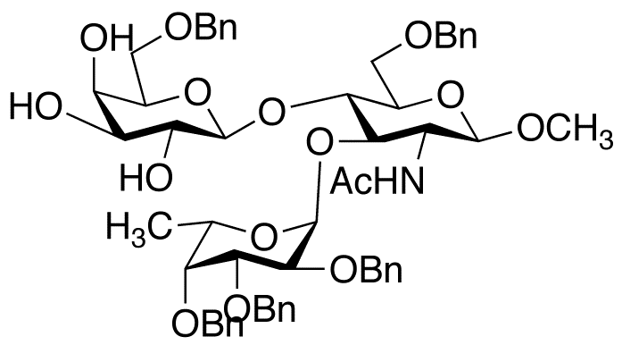 3-[O-6-Deoxy-2,3,4-tris-O-benzyl-α-L-galactopyranosyl]-4-[O-[6-O-benzyl-β-D-galactopyranosyl]-1-methoxy-2-(acetylamino)-2-deoxy-6-O-benzyl-β-D-glucopyranoside