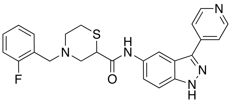 4-[(2-Fluorophenyl)methyl]-N-[3-(4-pyridinyl)-1H-indazol-5-yl]-2-thiomorpholinecarboxamide