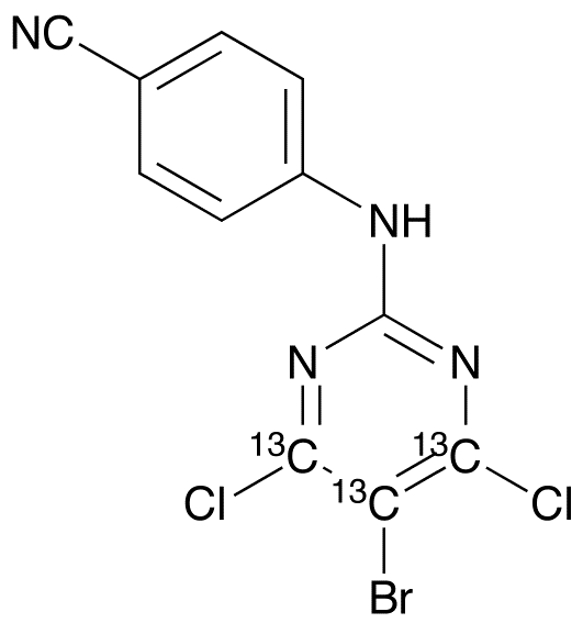 4-[(5-Bromo-4,6-dichloro-2-pyrimidinyl)amino]benzonitrile-13C3