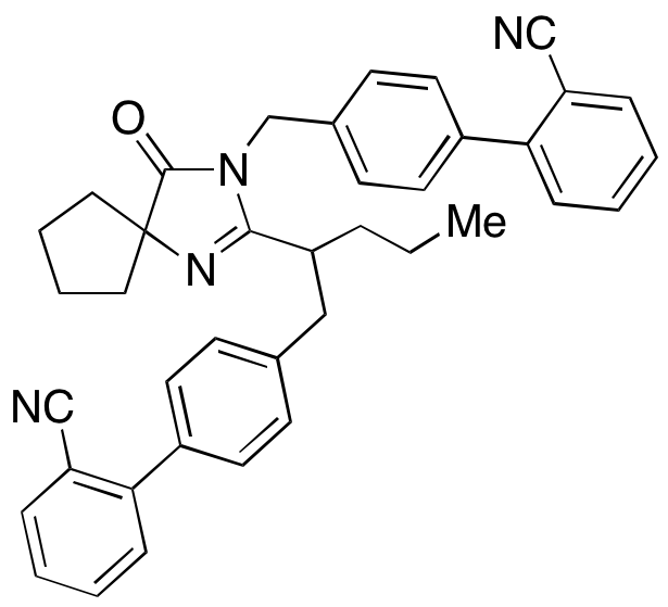 4’-(2-(3-((2’-Cyano-[1,1’-biphenyl]-4-yl)methyl)-4-oxo-1,3-diazaspiro[4.4]non-1-en-2-yl)pentyl)-[1,1’-biphenyl]-2-carbonitrile