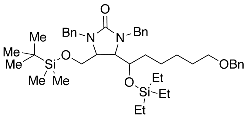 4-(tert-Butyldimethylsilyloxymethyl)-5-(6-O-triethylsilyl-1,6-dihydroxyhexyl)-1,3-dibenzyl-2-imidazolidinone Benzyl Ether
