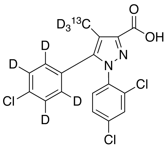 5-(4-Chlorophenyl)-1-(2,4-dichlorophenyl)-4-methylpyrazole-3-carboxylic Acid-13C,d7