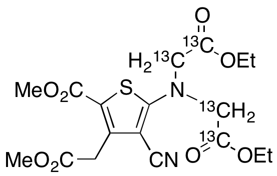 5-[Bis(2-ethoxy-2-oxoethyl)amino]-4-cyano-2-(methoxycarbonyl)-3-thiopheneacetic-13C4 Acid Methyl Ester