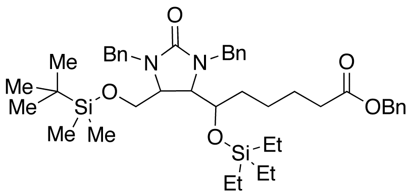 5-(tert-Butyldimethylsilyloxymethyl)-1,3-dibenzyl-2-oxo-4-imidazolidine-(6-triethylsilyloxy-hexanoic Acid) Benzyl Ester