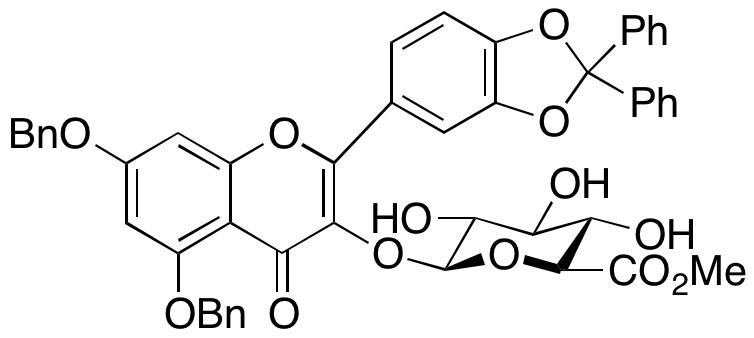 5,7-Bis(benzyloxy)-2-(2,2-diphenylbenzo[d][1,3]dioxol-5-yl)-4H-chromen-4-one 3-O-β-D-Glucuronide Methyl Ester
