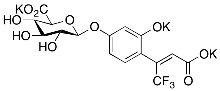 6-(4-((Z)-1-Carboxy-3,3,3-trifluoroprop-1-en-2-yl)-3-hydroxyphenoxy) β-D-Glucuronide Tripotassium Salt