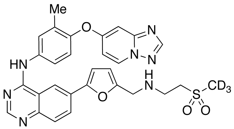 6-[5-[[[2-(Methyl-d3-sulfonyl)ethyl]amino]methyl]-2-furanyl]-N-[3-methyl-4-([1,2,4]triazolo[1,5-a]pyridin-7-yloxy)phenyl]-4-quinazolinamine