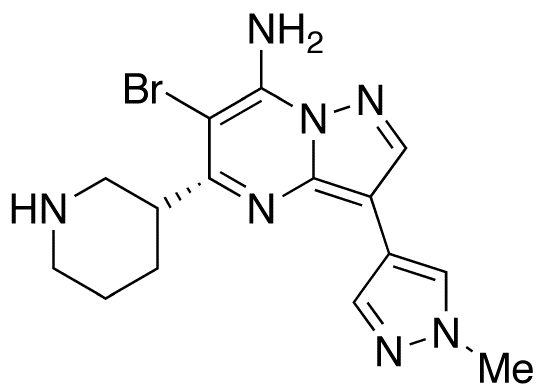 6-Bromo-3-(1-methyl-1H-pyrazol-4-yl)-5-(3R)-3-piperidinylpyrazolo[1,5-a]pyrimidin-7-amine