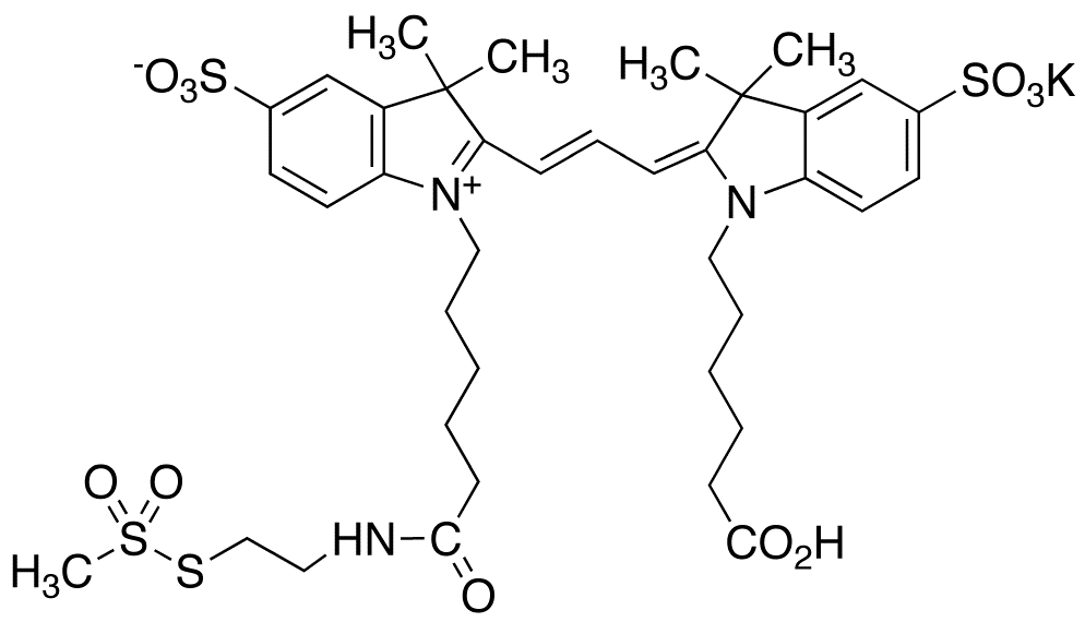 Cyanine 3 Monofunctional Bihexanoic Acid Mono-MTSEA Dye, Potassium Salt