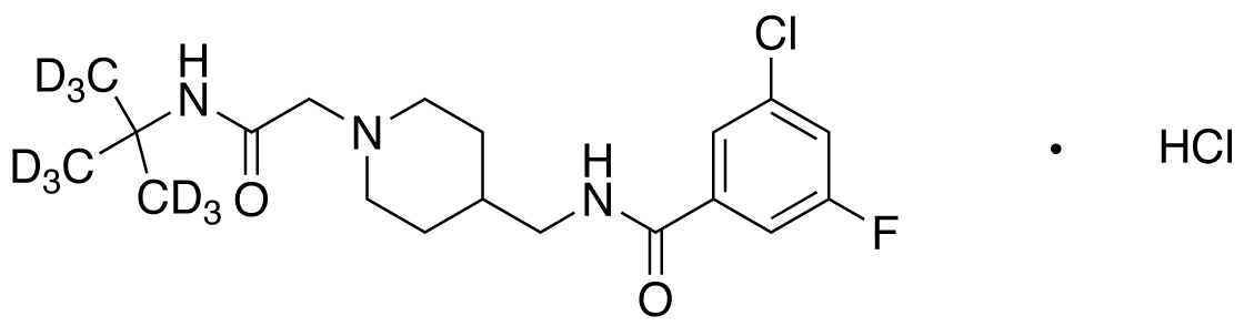N-((1-(2-(tert-Butylamino)-2-oxoethyl)piperidin-4-yl)methyl)-3-chloro-5-fluorobenzamide-d9 Hydrochloride Salt