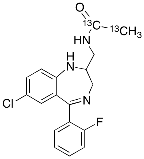 N-((7-Chloro-5-(2-fluorophenyl)-2,3-dihydro-1H-benzo[e][1,4]diazepin-2-yl)methyl)acetamide-13C2