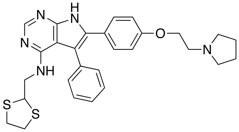N-(1,3-Dithiolan-2-ylmethyl)-5-phenyl-6-[4-[2-(1-pyrrolidinyl)ethoxy]phenyl]-7H-pyrrolo[2,3-d]pyrimidin-4-amine