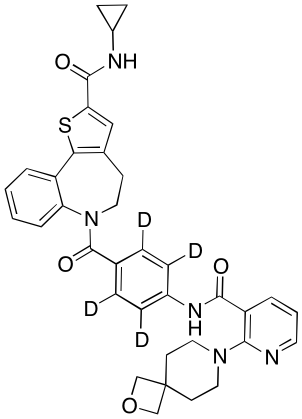 N-Cyclopropyl-5,6-dihydro-6-[4-[[[2-(2-oxa-7-azaspiro[3.5]non-7-yl)-3-pyridinyl]carbonyl]amino]benzoyl]-4H-thieno[3,2-d][1]benzazepine-2-carboxamide-d4
