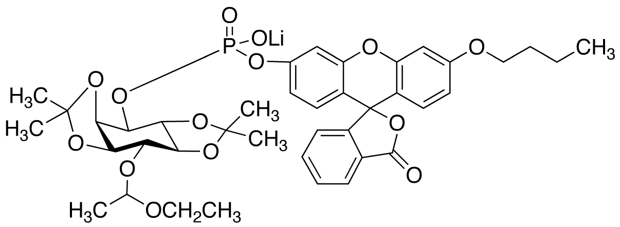 O-(N-Butylfluorescein)-O-{3-[6-O-(D,L-1-ethoxyethyl)-1,2:4,5-bis-O-(1-methylethylidene)-D,L-myo-inositol]}phosphate, Lithium Salt